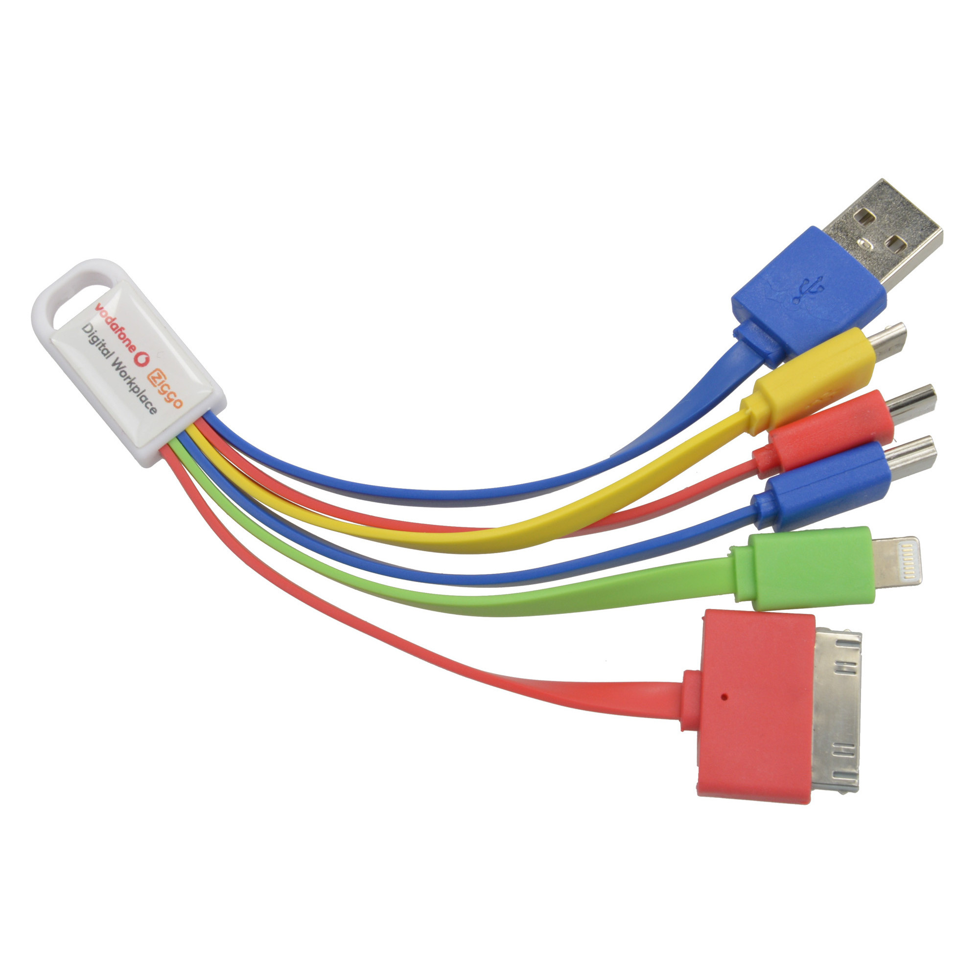Câble publicitaire USB 5 en 1 multicolore BUSY