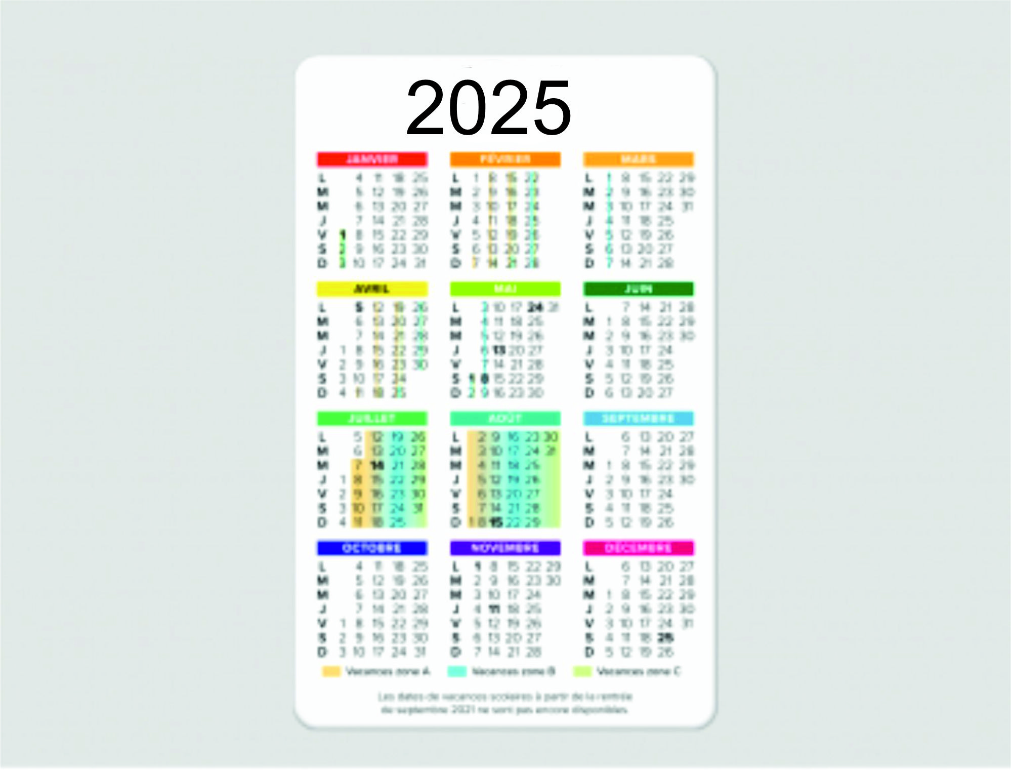 Carte calendrier publicitaire CB 2025