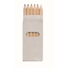 Boîte de 6 crayons écoresponsable publicitaire ABIGAIL