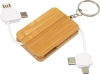 Câble de chargement en bambou rétractable version porte-clés 6 en 1 REEL