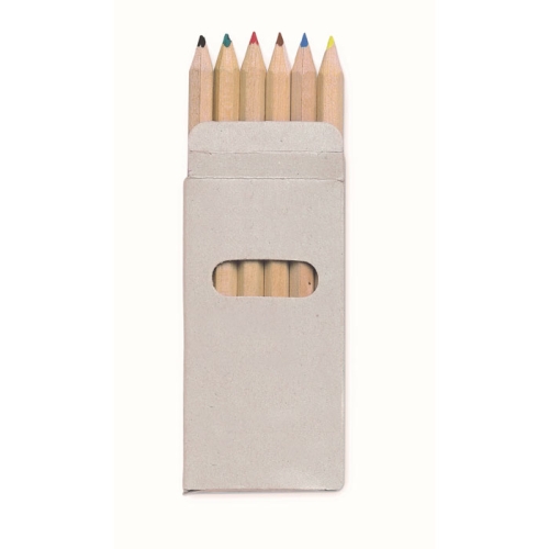 Boîte de 6 crayons écoresponsable publicitaire ABIGAIL